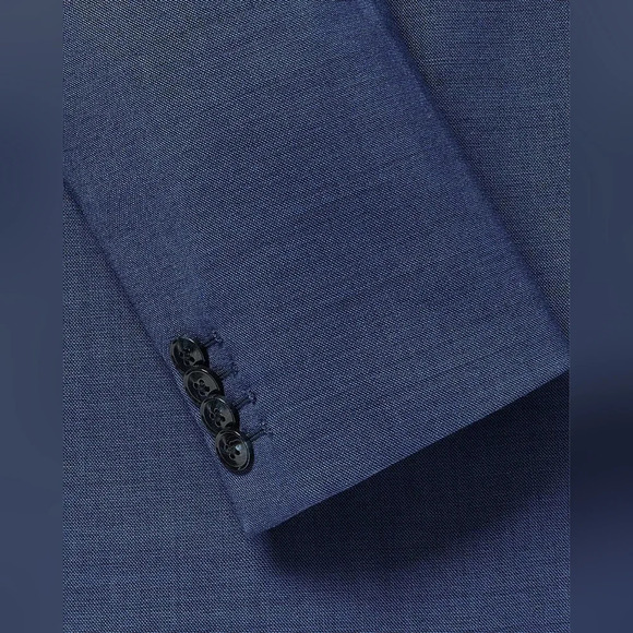 RW&CO. [42R] Medium Blue Wool Essential 3 Pc Suit - Picture 6 of 16